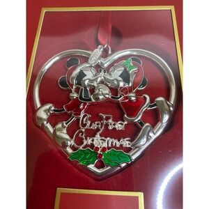 Lenox Disney Mickey & Minnie Our First Christmas Ornament 2024‎ Silver New Box